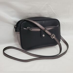 G.I.L.I. Black and Silver Crossbody Bag